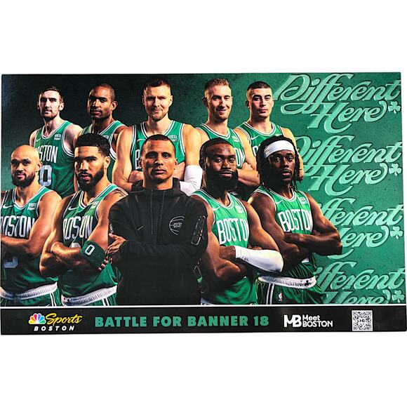 Boston Celtics 05/2025 Authentic Fan Poster Different Here Battle for Banner 18 - Picture 1 of 6